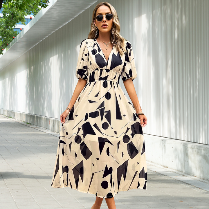 Layla | Zeitloses Midikleid mit Puffärmel